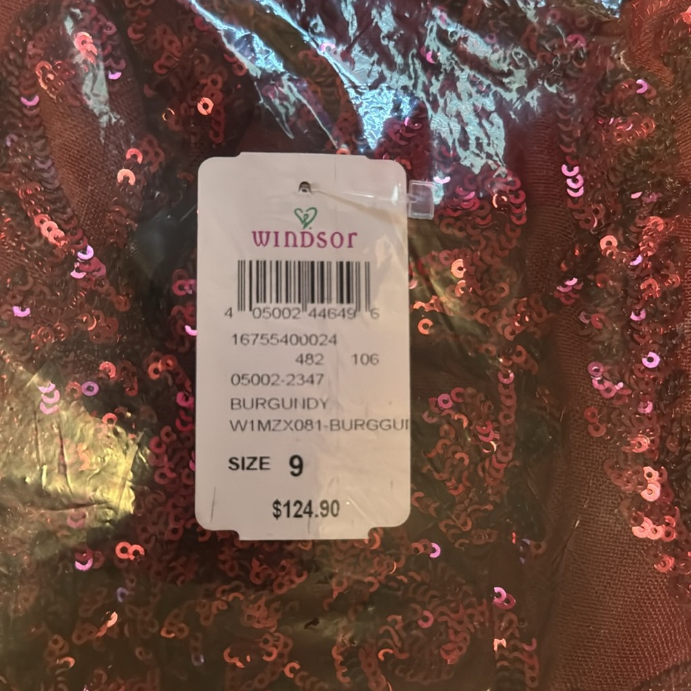 Windsor Amaya burgundy sequin dress size 9 - Picture 7 of 7